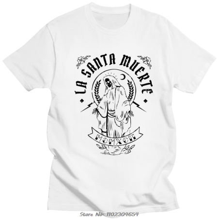 T-shirt La Santa Muerte pour homme Couleur Blanc