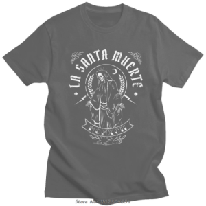 T-shirt La Santa Muerte pour homme Couleur Gris