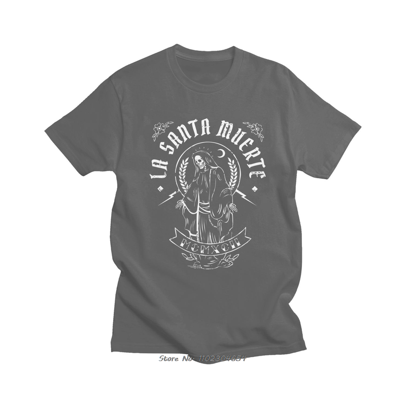T-shirt La Santa Muerte pour homme Couleur Gris