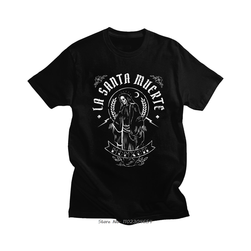 T-shirt La Santa Muerte pour homme Couleur Noir