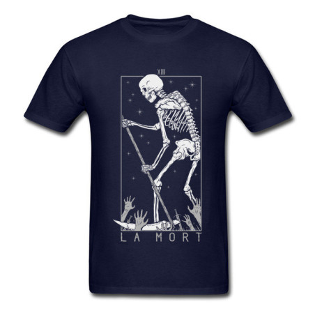 T-shirt Gothique Carte Tarot "La Mort" Couleur Navy Bleu Marine