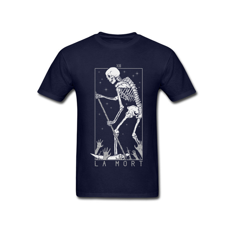 T-shirt Gothique Carte Tarot "La Mort" Couleur Navy Bleu Marine