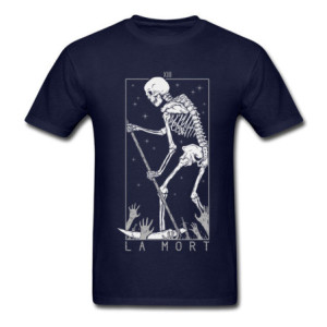 T-shirt Gothique Carte Tarot "La Mort" Couleur Navy Bleu Marine