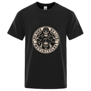 T-shirt Tête de Mort Biker Motard "No Bike - No Life" pour Hommes