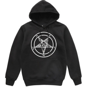 Sweatshirt Gothique imprimé Pentagramme Baphomet pour femme Couleur Noir