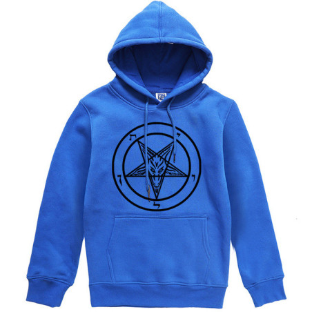 Sweatshirt Gothique imprimé Pentagramme Baphomet pour femme Couleur Bleu Clair