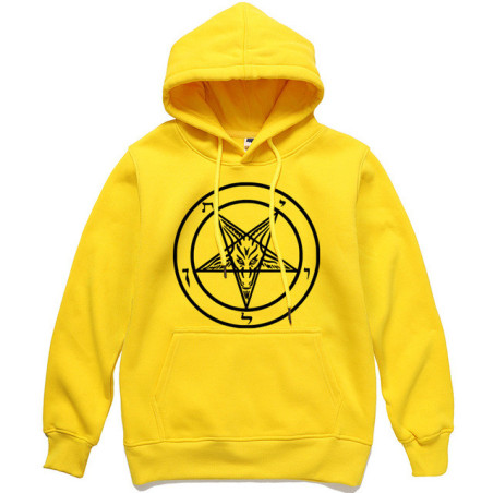 Sweatshirt Gothique imprimé Pentagramme Baphomet pour femme Couleur Jaune