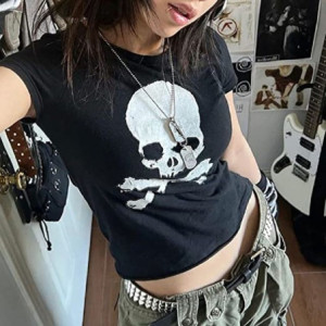 T-shirt Tête de Mort Pirate pour femme