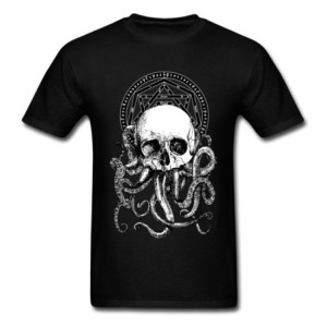 T-shirt Tête de Mort et Poulpe Kraken pour homme