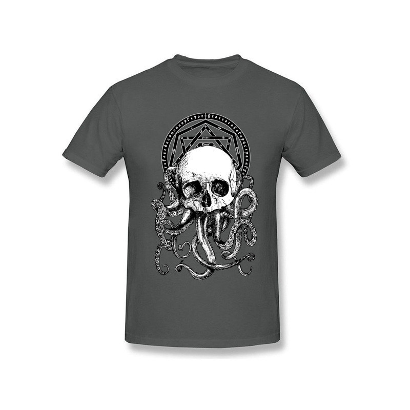 T-shirt Tête de Mort et Poulpe Kraken pour homme Couleur Gris Foncé