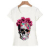 T Shirt Tête de Mort Fleurie pour femme