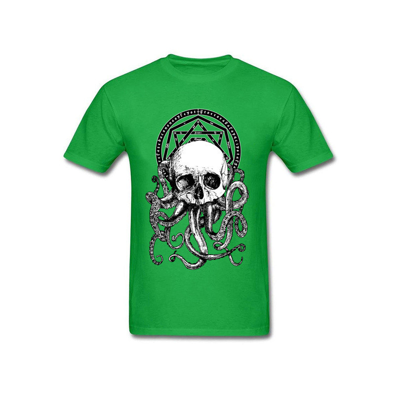 T-shirt Tête de Mort et Poulpe Kraken pour homme Couleur Vert