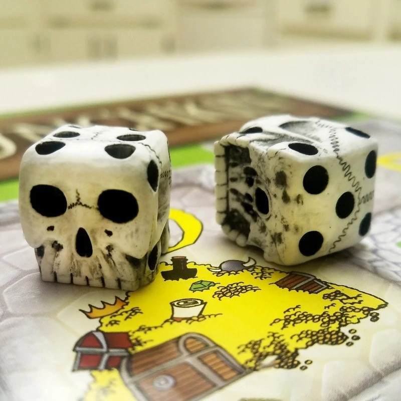 Jeu de Dés Tête de Mort Os de Crâne