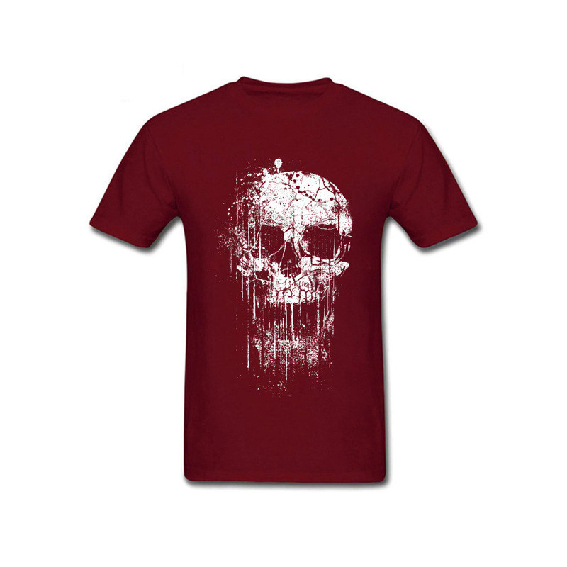 T-shirt Tête de Mort dégoulinante Couleur Burgundy Bordeaux