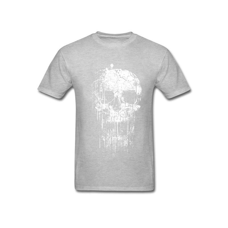 T-shirt Tête de Mort dégoulinante Couleur Gris Clair