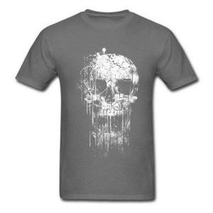 T-shirt Tête de Mort dégoulinante Couleur Gris Foncé
