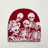 Bonnet Tête de Mort Squelettes Effrayants Couleur Rouge