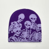 Bonnet Tête de Mort Squelettes Effrayants Couleur Violet