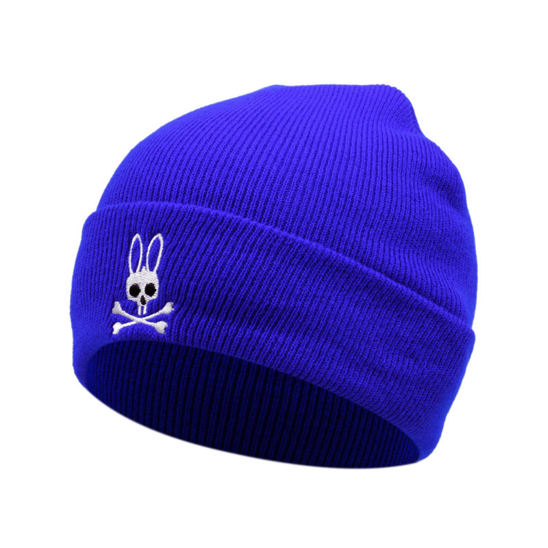 Bonnet Tête de Mort Lapin Unisexe Skull Bunny Couleur Bleu