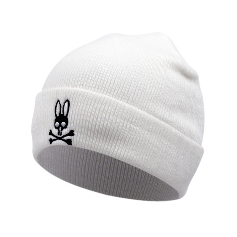 Bonnet Tête de Mort Lapin Unisexe Skull Bunny Couleur Blanc