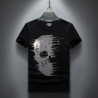 T Shirt Fashion Tete de Mort Fillante Strass pour Homme Couleur Noir