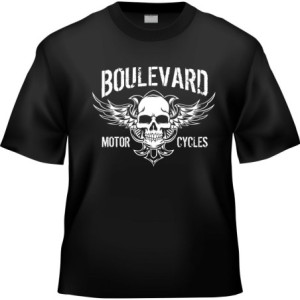 T-Shirt Tête de Mort Biker Motor Cycles Boulevard