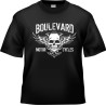 T-Shirt Tête de Mort Biker Motor Cycles Boulevard Couleur Noir