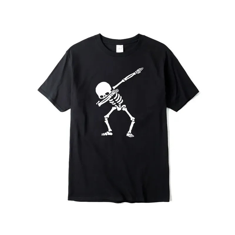 T-shirt Tête de Mort Squelette Dab Couleur Noir