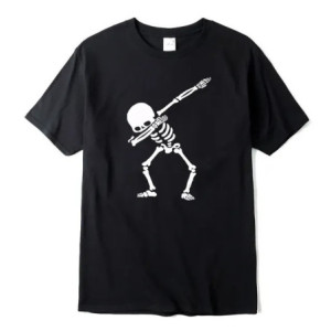 T-shirt Tête de Mort Squelette Dab Couleur Noir