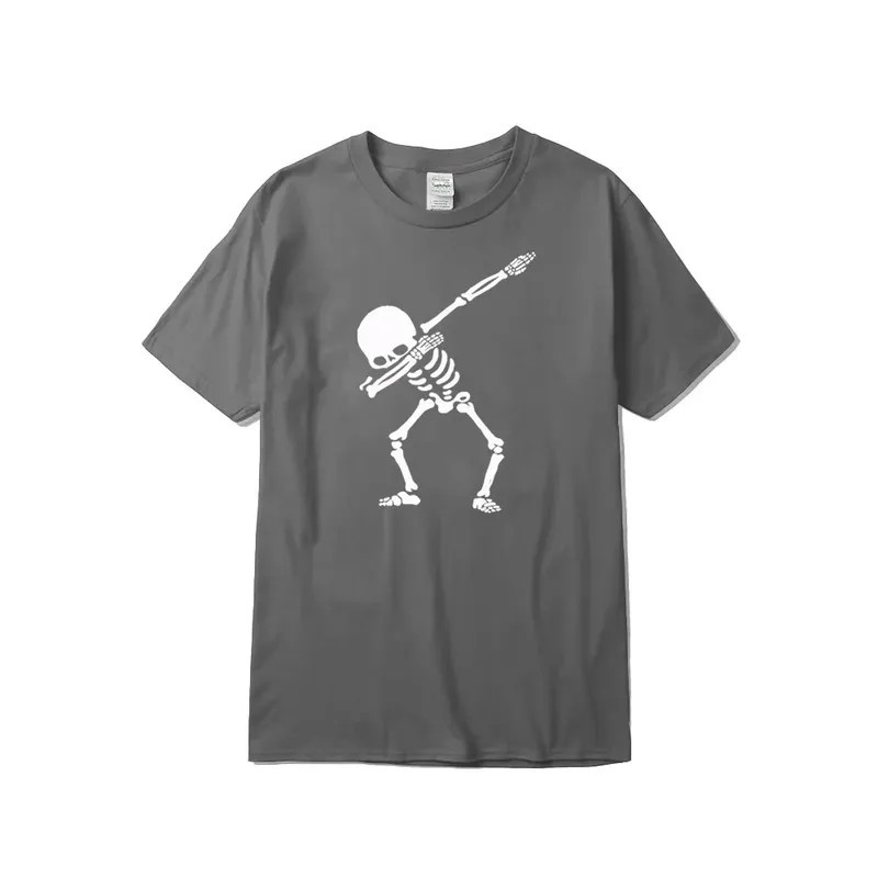 T-shirt Tête de Mort Squelette Dab Couleur Gris Foncé