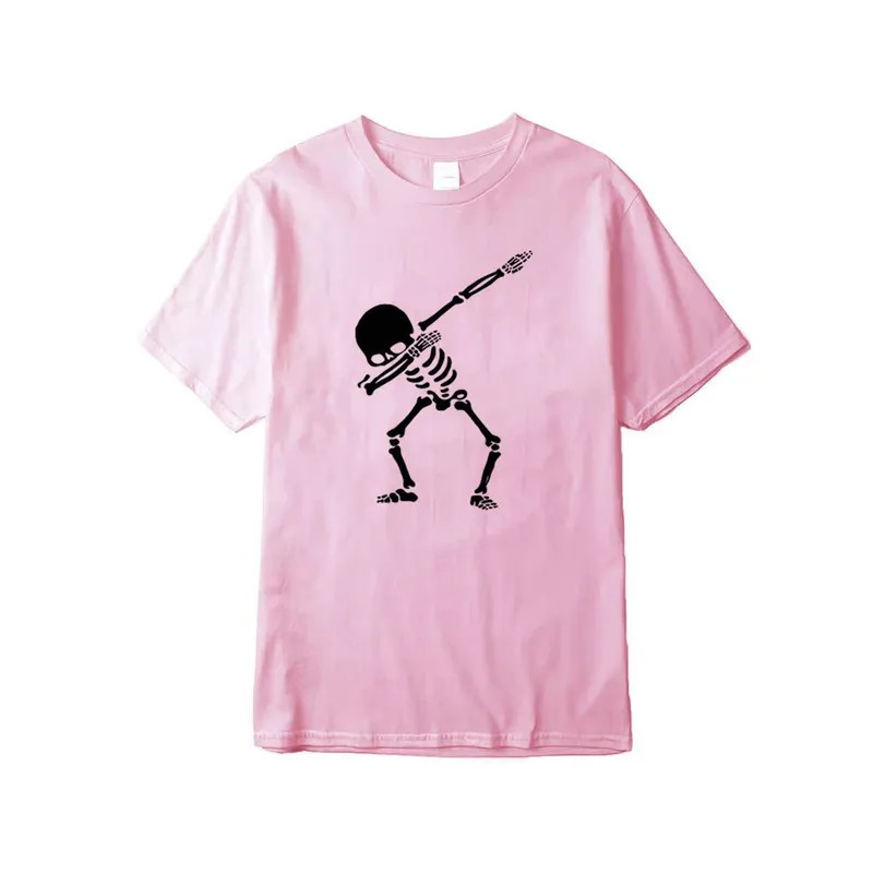 T-shirt Tête de Mort Squelette Dab Couleur Rose