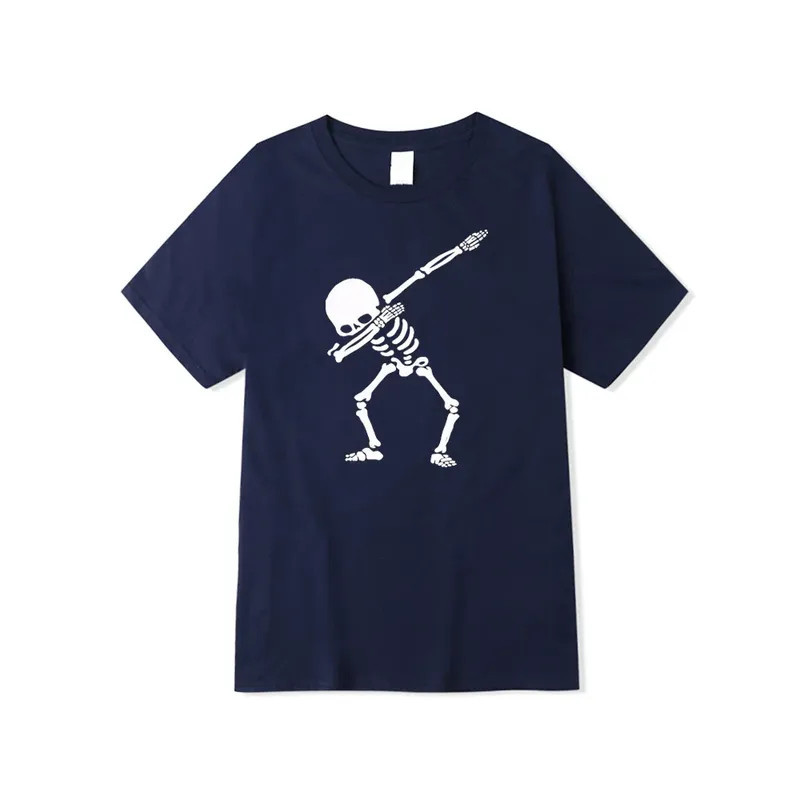 T-shirt Tête de Mort Squelette Dab Couleur Bleu Marine