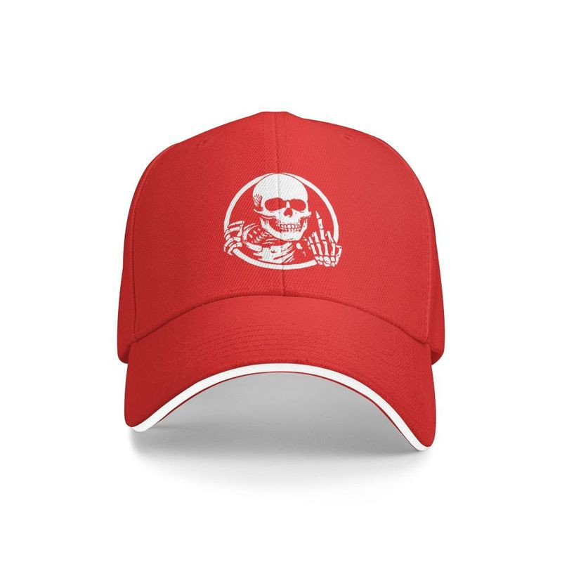 Casquette de baseball Tête de Mort "Fuck You!" couleur rouge