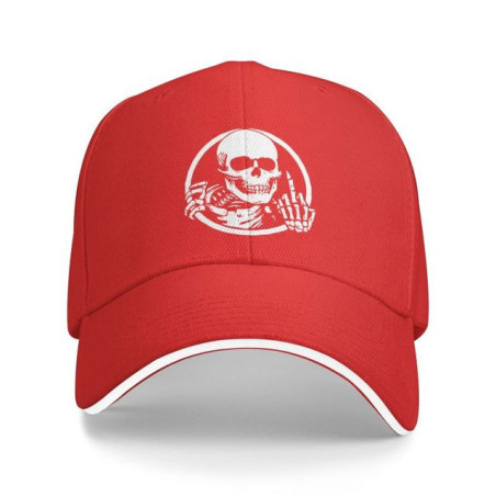 Casquette de baseball Tête de Mort "Fuck You!" couleur rouge