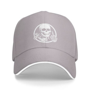 Casquette de baseball Tête de Mort "Fuck You!" couleur gris