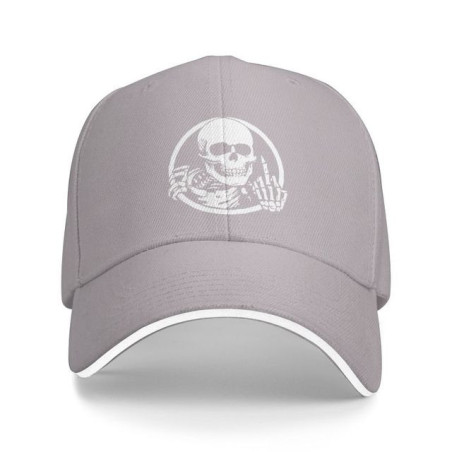 Casquette de baseball Tête de Mort "Fuck You!" couleur gris