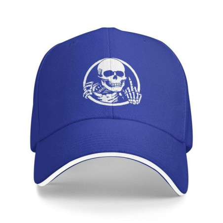 Casquette de baseball Tête de Mort "Fuck You!" couleur bleu