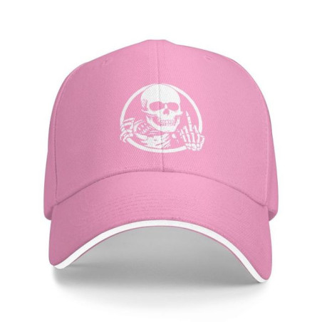 Casquette de baseball Tête de Mort "Fuck You!" couleur rose