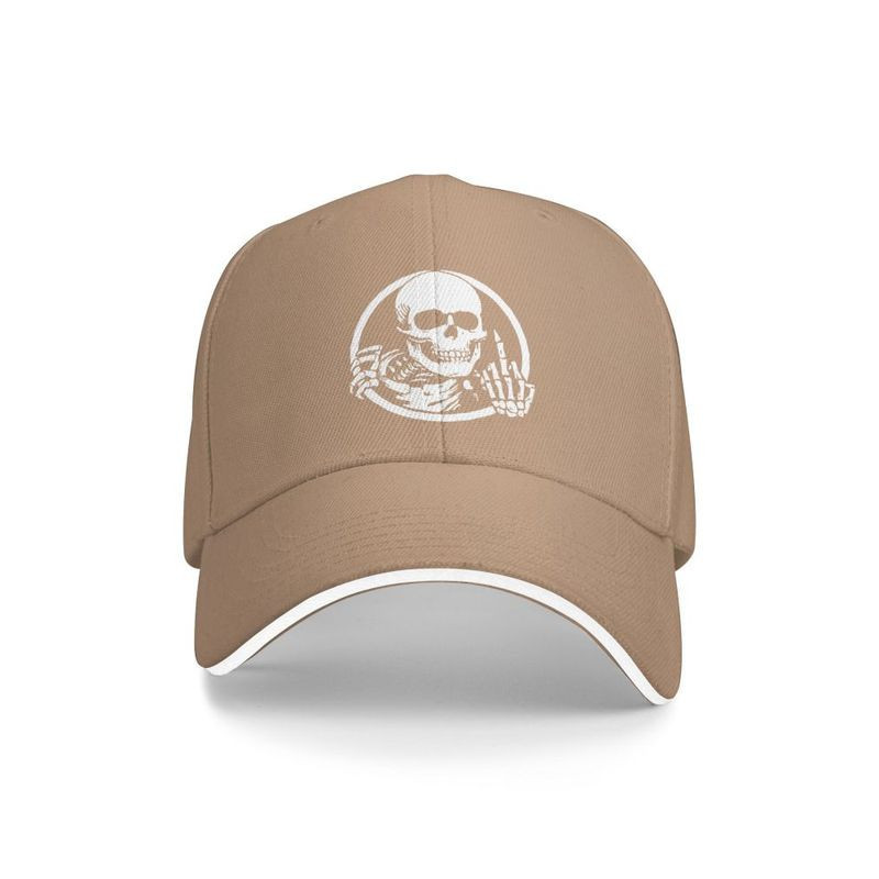 Casquette de baseball Tête de Mort "Fuck You!" couleur beige