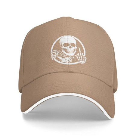 Casquette de baseball Tête de Mort "Fuck You!" couleur beige