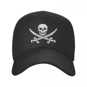 Vue Face Casquette Tête de Mort Pirate Logo Jolly Roger