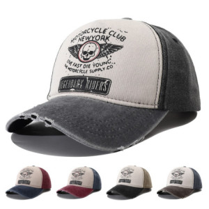 Casquette Tête de Mort Biker "Live Fast Die Young"