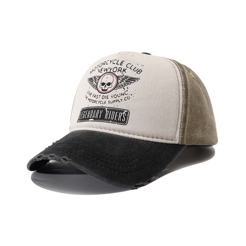 Casquette Tête de Mort Biker "Live Fast Die Young" Modèle 2
