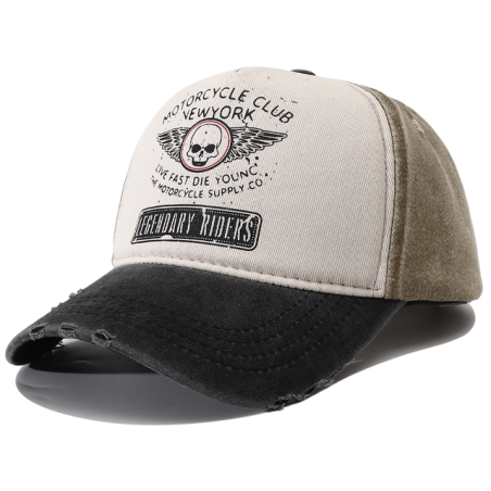 Casquette Tête de Mort Biker "Live Fast Die Young" Modèle 2