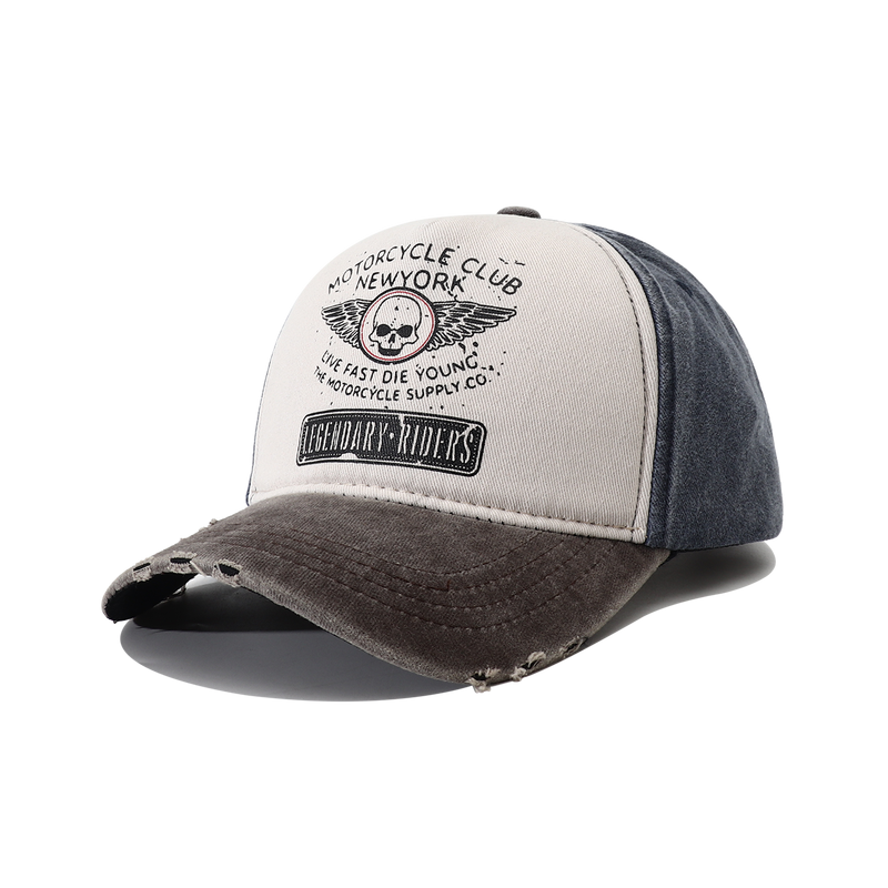Casquette Tête de Mort Biker "Live Fast Die Young" Modèle 1