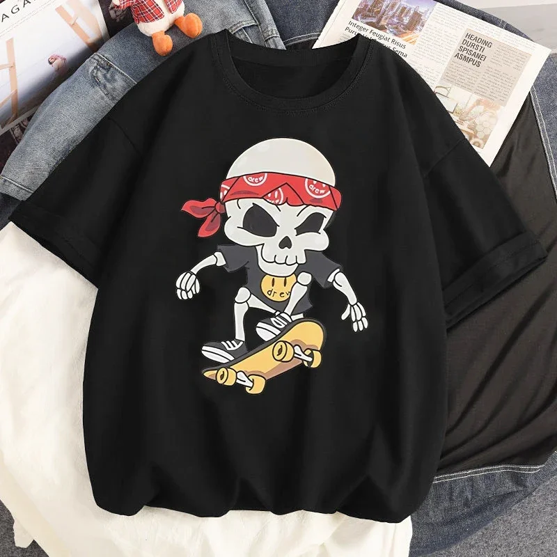 T-shirt Tête de Mort Skull Skateboard couleur noir