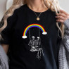 T-shirt Squelette Balançoire - Joie Osseuse sous un Arc-en-Ciel