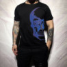 T-shirt Tête de Mort Crâne Strass Fashion pour Homme Couleur Bleu