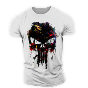 T-shirt Tête de Mort Sniper Design Coulant pour hommes