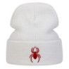 Bonnet Brodé Araignée Rouge Punk Rock Modèle Blanc